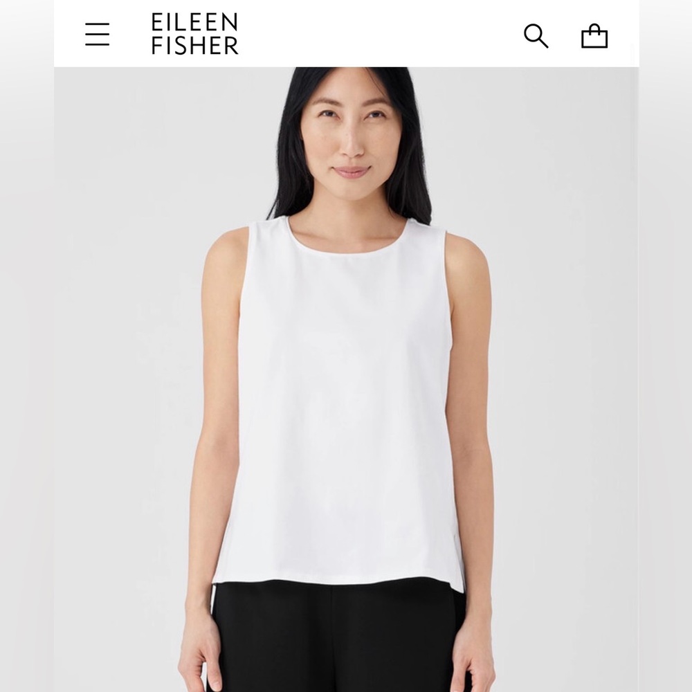Eileen Fisher Sleeveless Shirt 2X White